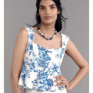 Maeve Square-neck Peplum Tank Top